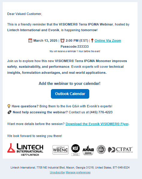 Webinar Automated Emails